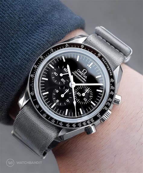 omega speedmaster pro strap black grey-bordered|Omega Speedmaster leather strap price.